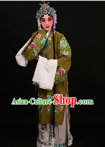 Traditional Chinese Opera Round Flower Embroidery Costumes Suit