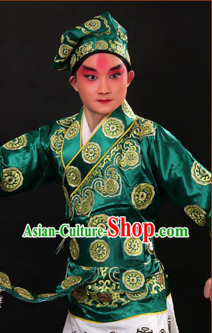 San Cha Kou Chinese Opera Stage Performance Wusheng Costumes and Hat for Men