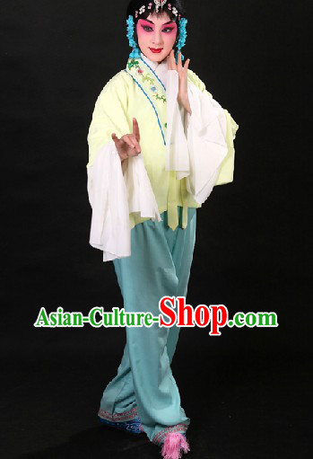 Traditional Chinese White Beijing Opera Hua Dan Long Sleeves Practice Outfit