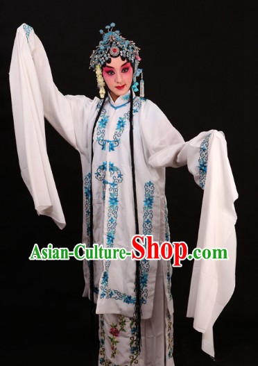 White Chinese Peking Opera Qingyi Costumes for Women