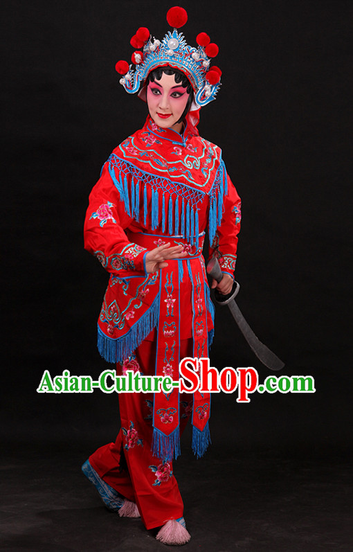 Red Chinese Opera Female Warriors Wudan Costumes for WOmen