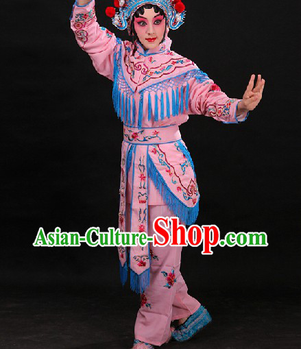 Pink Chinese Opera Female Warriors Wudan Costumes for WOmen