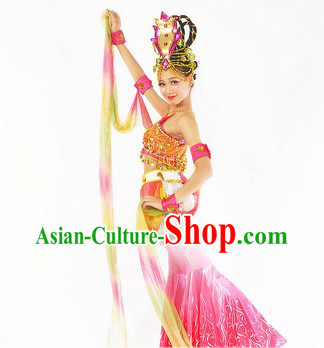 Apsaras Dancing Costumes and Headdress for Women