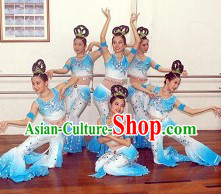 Apsaras Dancing Costumes and Headdress for Women