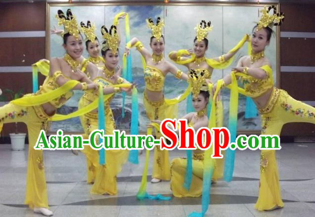 Feitian Flying Apsaras Dance Costumes and Hair Accessories for Women