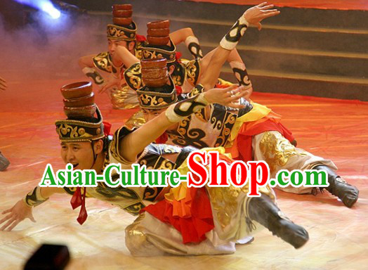 Traditional Chinese Xinjiang Ethnic Dance Costumes and Hat for Men