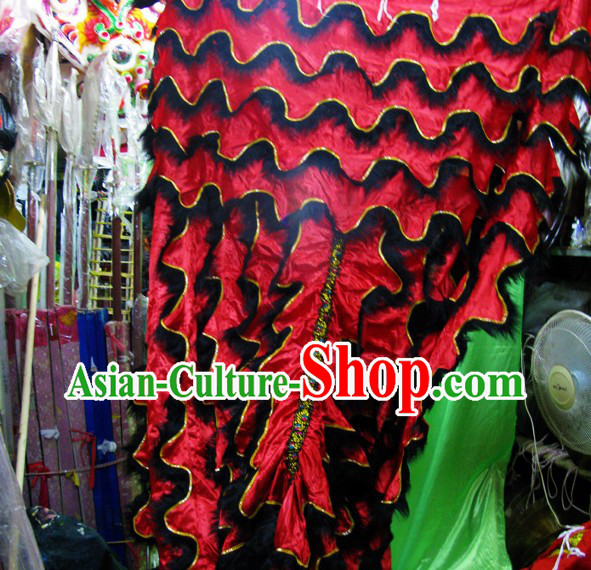 Long Wool Lion Dance Body Costumes Pants Claws Set