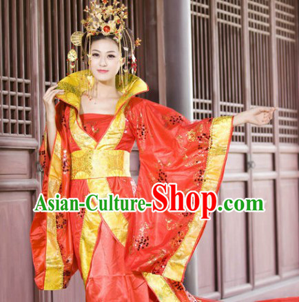 Ancient Chinese Red Empress Costume Complete Set