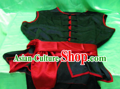 Black Chinese Kung Fu Uniform Lion Dancer Dragon Dancer Outfit