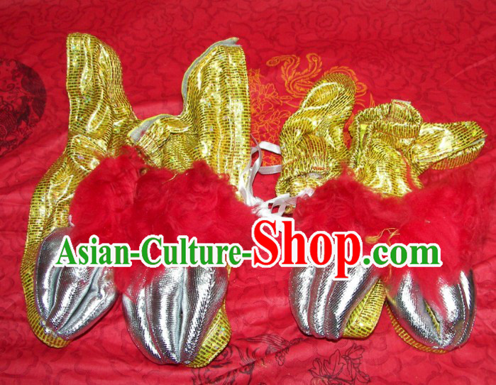 Gold Color Lion Dance Claws for Professional Performance and Competition