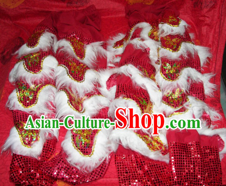 Bat Fu Pattern Two Pairs of Lion Dance Pants and Shoes Covers