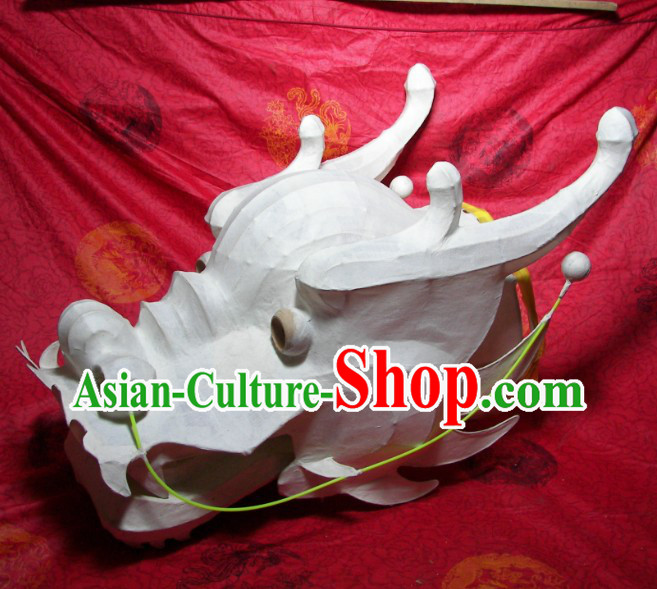 Handmade Bamboo Framework Southern Dragon Dance Head for DIY Painting Creation