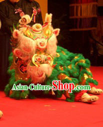Chinese Classic Green Kylin Dance Costumes Complete Set