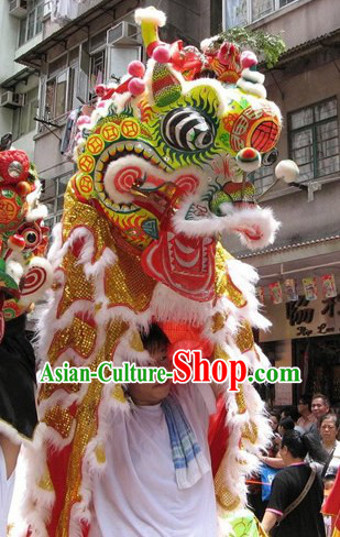 Traditional Chinese New Year Celebration Ancient Coins Kylin Dance Costumes Complete Set