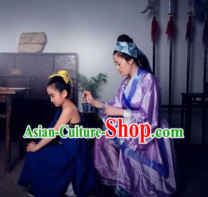 Ancient Chinese Hero Yue Fei and His Mother Costumes Two Sets