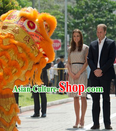 Supreme Traditional Long Wool Lion Dance Costumes Complete Set