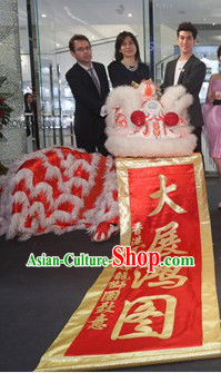 White and Red Fut San Southern Lion Dance Prop Complete Set
