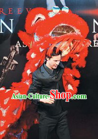 Red and Silver Fut San Style Top Lion Dancing Outfit Complete Set