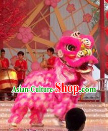 Peachblossom Color Wedding and Good Events Lion Dance Costumes Complete Set