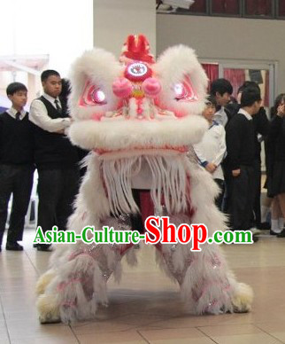 White Wool Chinese Big Festival Celebration Lion Dance Costumes Complete Set