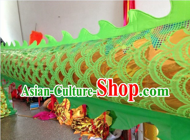 Traditional Chinese Green Dragon Dance Costumes Complete Set