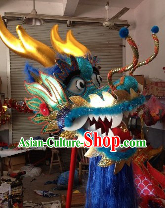 Competition and Parade Traditional Chinese Blue Dragon Dance Costumes Complete Set