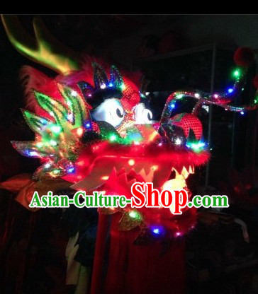 LED Luminous Flame Red Chinese Dragon Dance Head