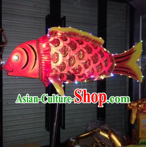 Handmade LED Luminous Chinese New Year Parade Traditional Fish Dance Prop