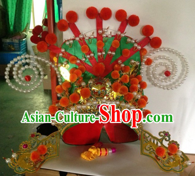 Traditional Chinese Peking Opera Gwan Gong Helmet