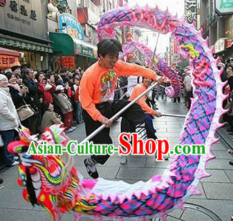 Purple Color Professional Glow in the Dark Ultra Violet Dragon Dance Equipments Complete Set