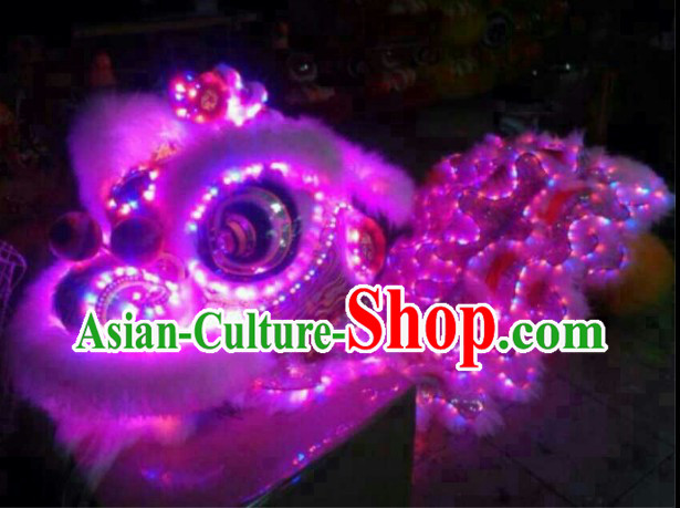 Battery Powered Luminous LED Lights Lion Dance Costumes Complete Set