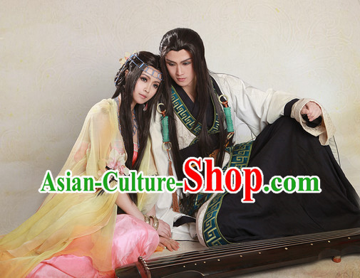 Chinese Fairy Couple Clothes and Headpieces Complete Set