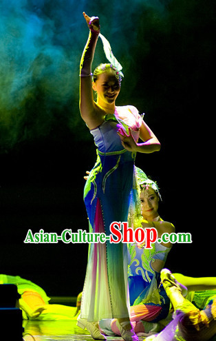 Classical Group Dance Costumes and Headwear Complete Set for Women