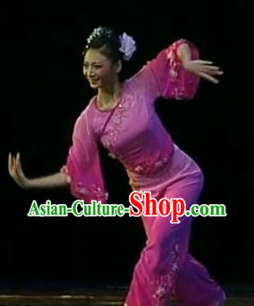 Traditional Asian Dance Costumes and Headwear Complete Set for Women