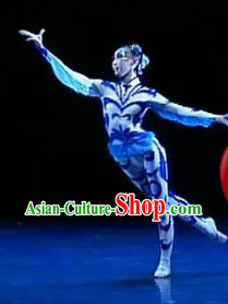 Chinese Stage Dragonfly Dance Costumes and Headwear Complete Set