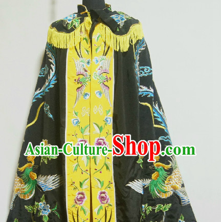 Chinese Black Embroidered Mantle