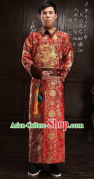 Traditional Chinese Qing Dynasty Prince Clothes Complete Set