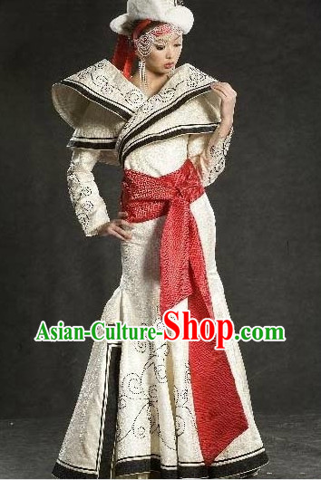 Mongolian Princess Long Robe and Hat Complete Set