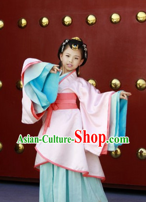 China Han Dynasty Princess Clothes and Headgear for Kids