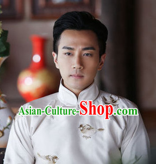 China Traditional Long Mandarin Robe for Men