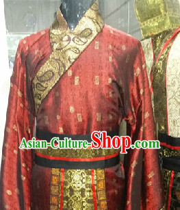 Ancient Chinese Court Official Costume and Hat for Men