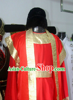 Ancient Chinese Court Official Costumes and Hat for Men