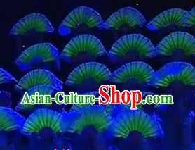 Professional Stage Performance Florescent Silk Dance Fan