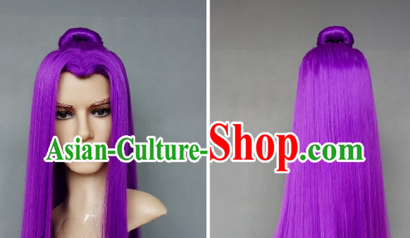 Ancient Knight Cosplay Purple Long Wig