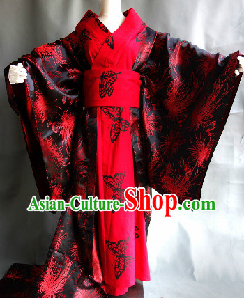 Japanese Geisha Costumes and Headwear Complete Set