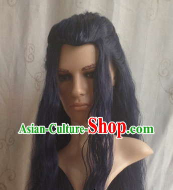 Chinese Classical Long Curly Wig for Men