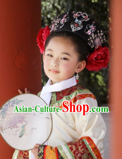 Qing Palace Princess Costumes Complete Set for Kids