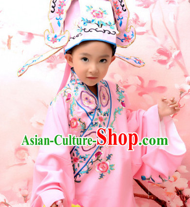 Traditional Peking Opera Costumes and Hat for Kids