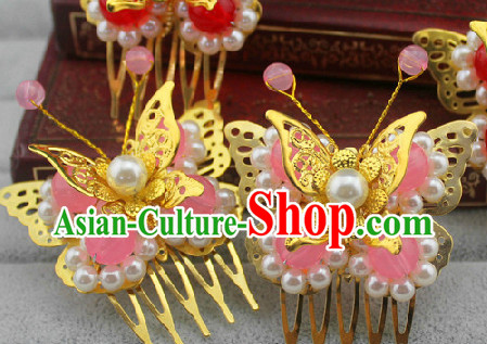 Pink Traditional Handmade Butterfly Hair Accessories