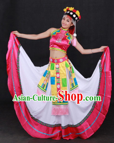 Li Su Ethnic Minority Clothes and Headgear Complete Set